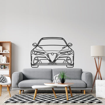 Giulia GTAm Front 2020 Silhouette Metal Wall Art