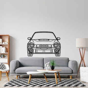 WRX 2002 Front Silhouette Metal Wall Art