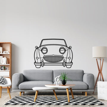 Healey Sprite Bug Eye 1960 Front Silhouette Metal Wall Art