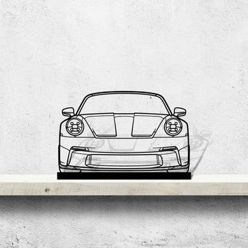 911 GT3 Touging model 992 Front Silhouette Metal Art Stand