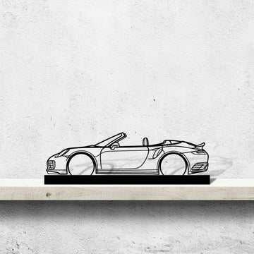 911 Turbo s model 991 Convertible Silhouette Metal Art Stand