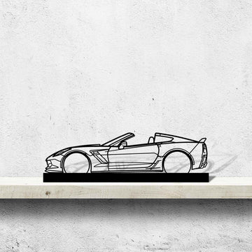 Corvette C7 Z06 Top off Silhouette Metal Art Stand