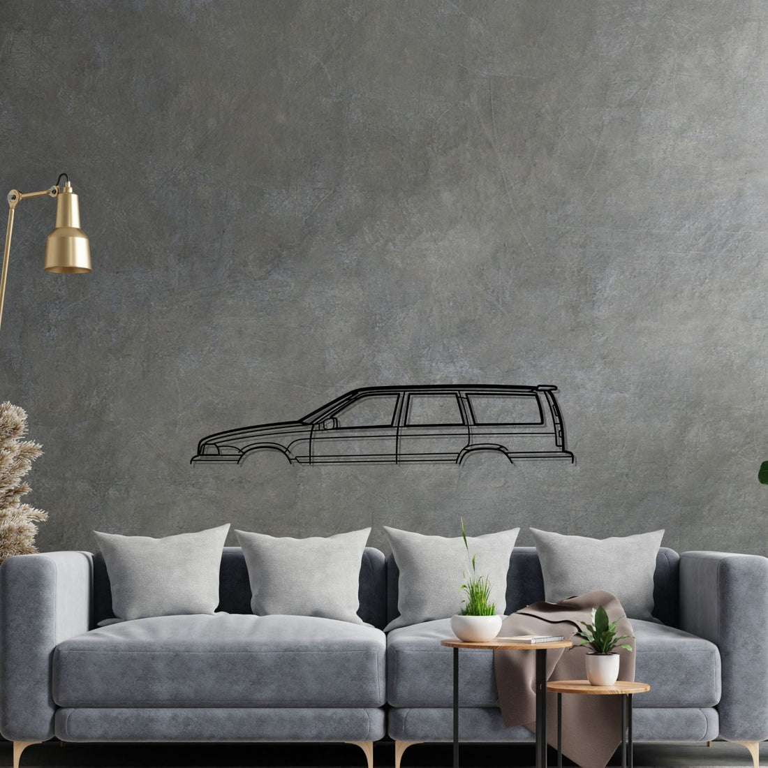 V70 1999 Classic Silhouette Metal Wall Art