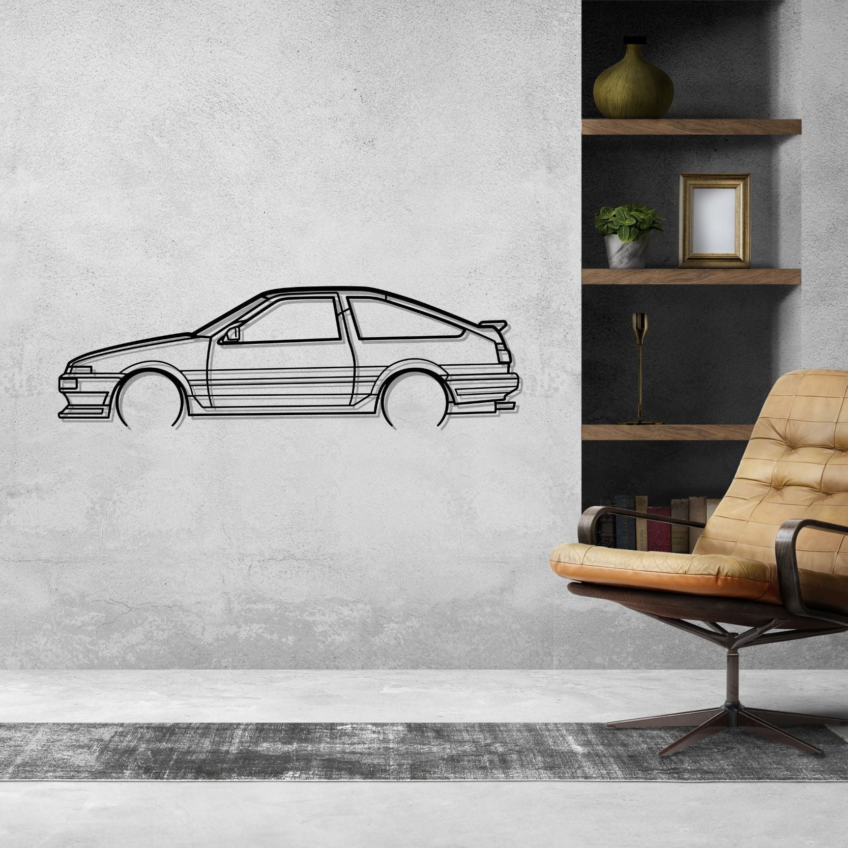 AE86 Detailed Silhouette Metal Wall Art