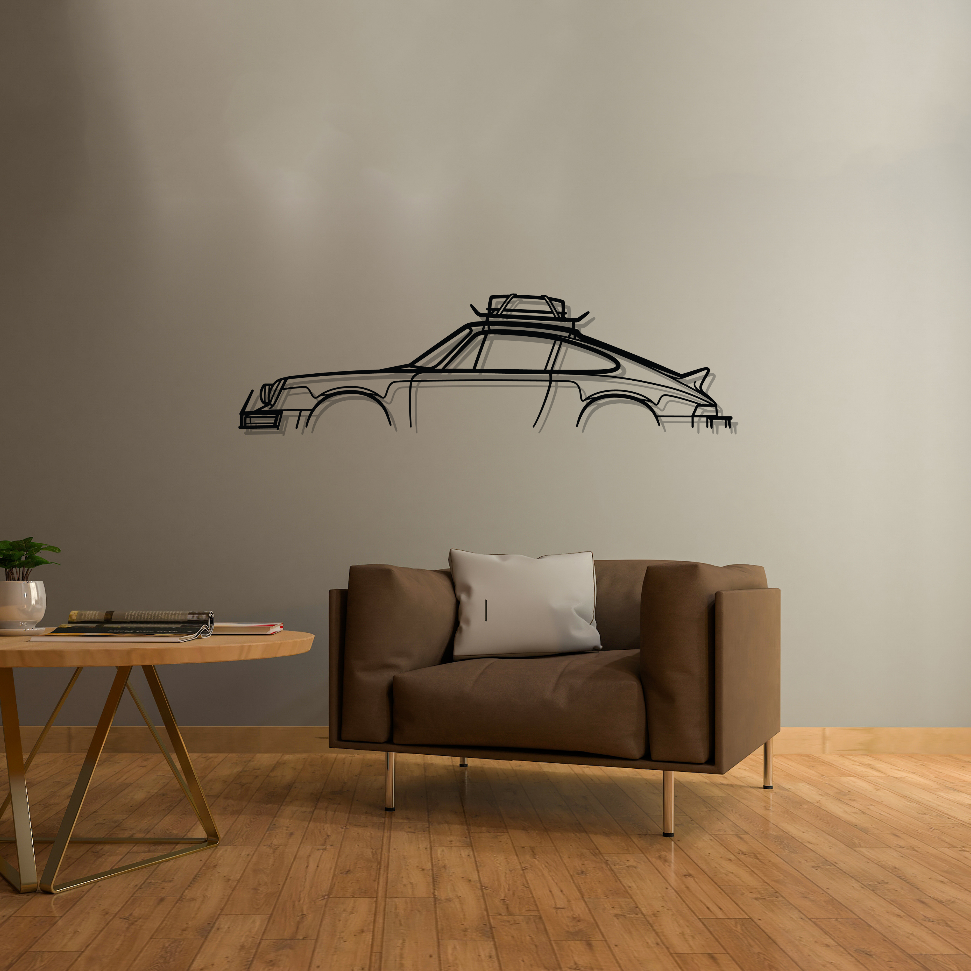 911 Safari Classic Silhouette Metal Wall Art