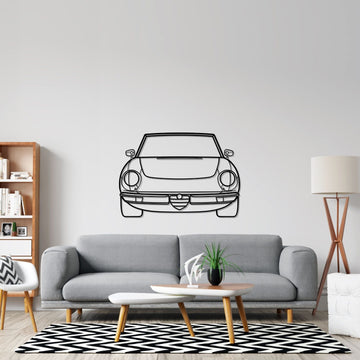 Alfa Spider Front Silhouette Metal Wall Art