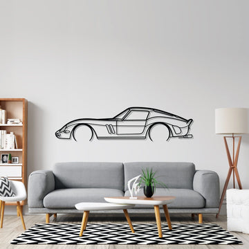 250 GTO 1965 Detailed Silhouette Metal Wall Art
