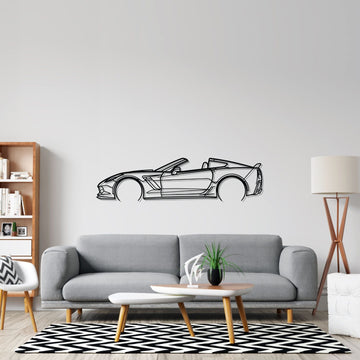 Corvette C7 Z06 Top off Detailed Silhouette Metal Wall Art