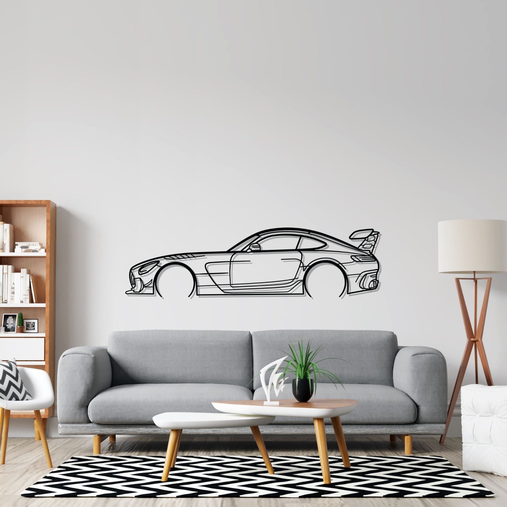 AMG GT black series Detailed Silhouette Metal Wall Art