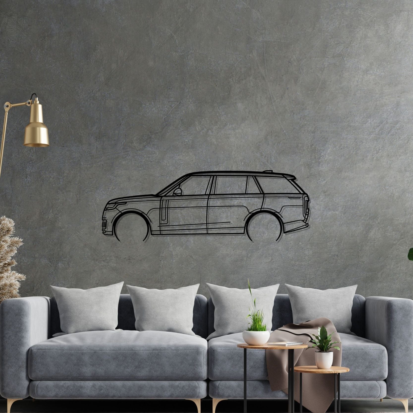 Range Rover 2023 Detailed Silhouette Metal Wall Art