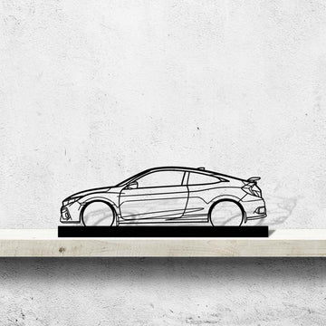 Civic Si Coupe Silhouette Metal Art Stand