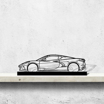Corvette C8 Silhouette Metal Art Stand
